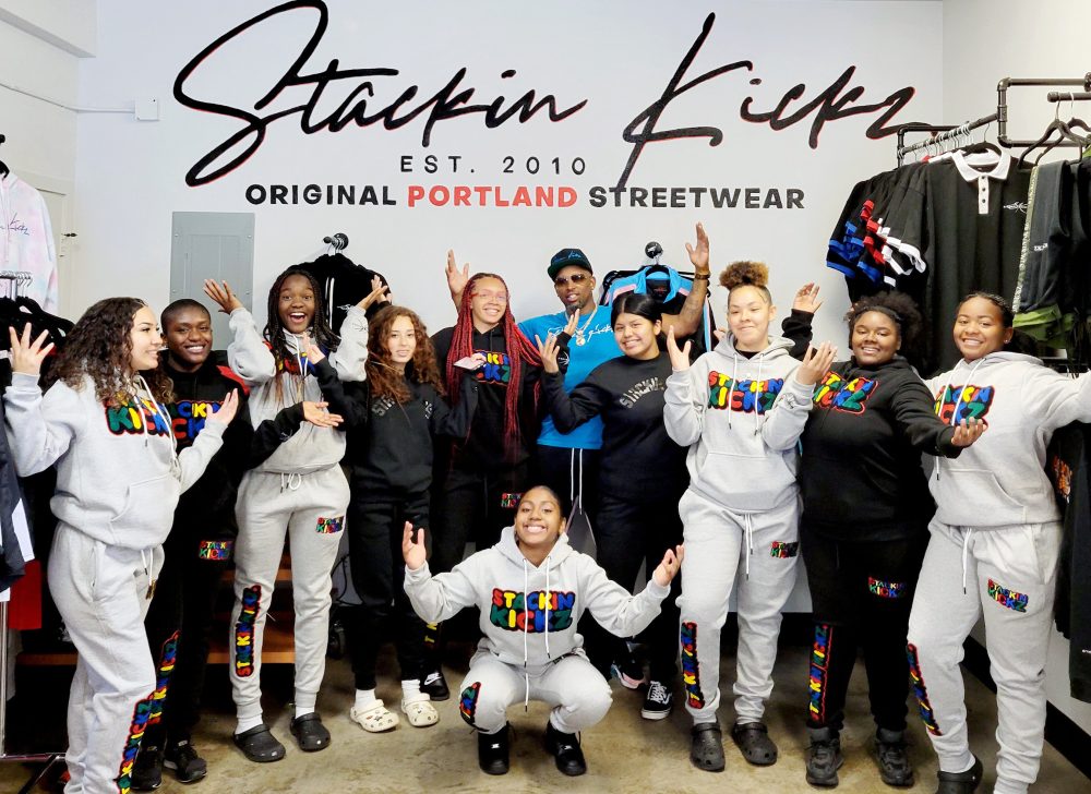 Group shot of apparel wearing fans