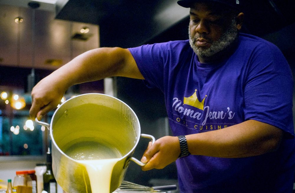 Marquise Cross in the kitchen.