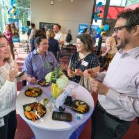 Mingling after the event.