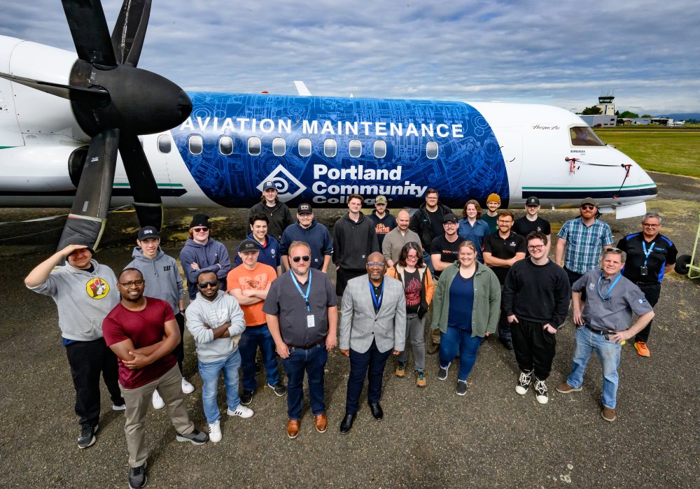 Aviation Maintenance Technology Program students and faculty