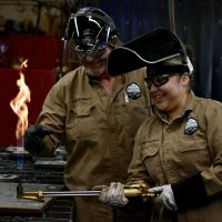 Two Crow with Barnett at Swan Island.