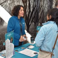 Teresa Salinas, admissions and recruitment coordinator, discusses what PCC has to offer with a member of the public.