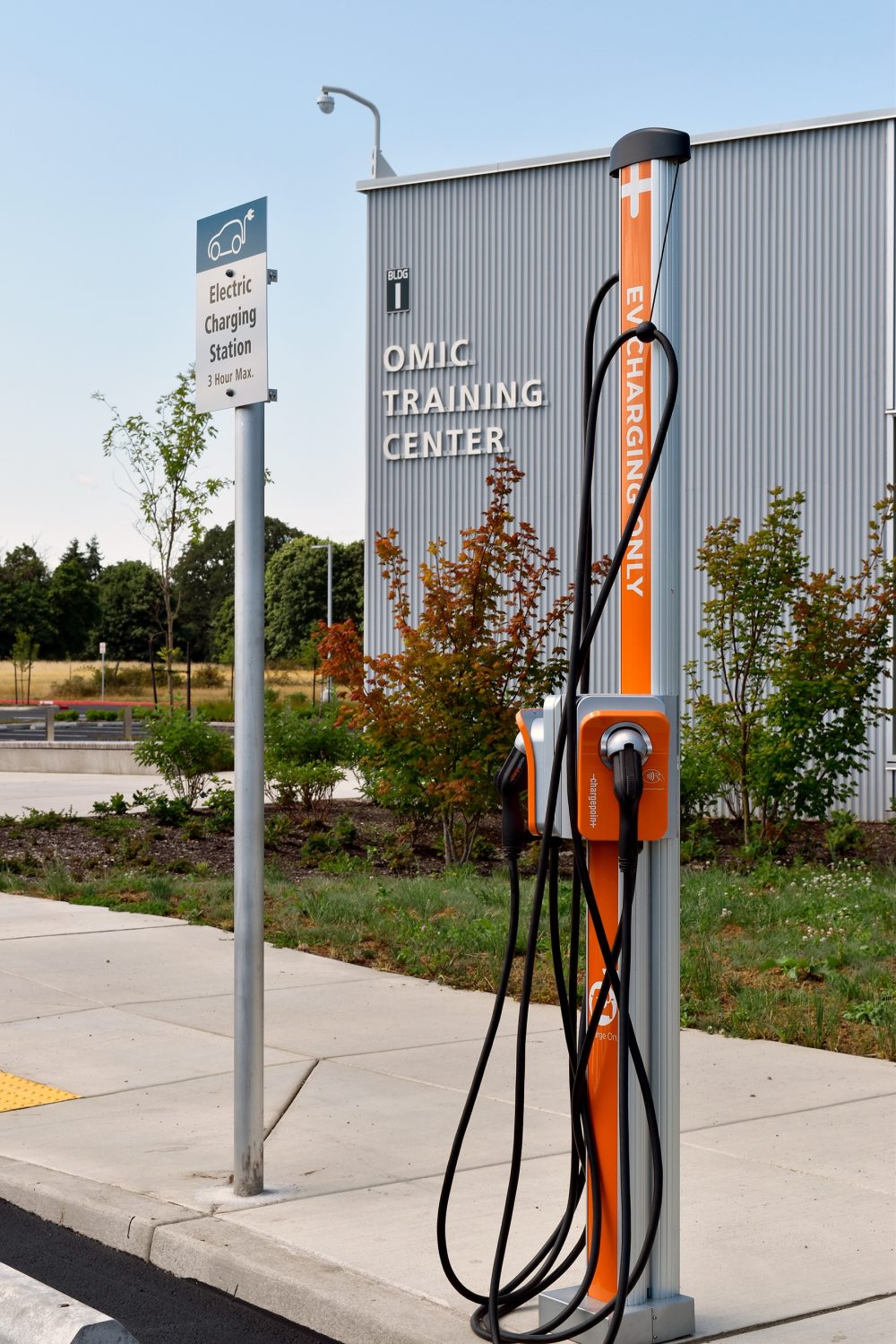 Electrical charging stations were installed at the Columbia County Center