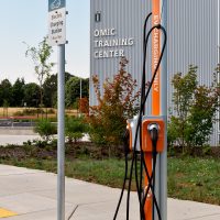 Electrical charging stations were installed at the Columbia County Center