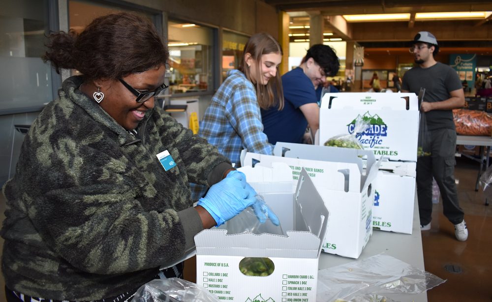 Stocking the free food market.