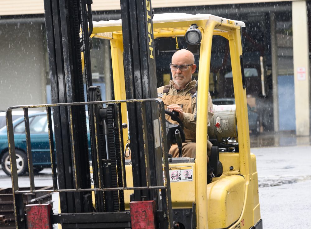 Matt Scott operating a front loader