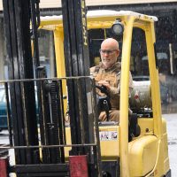 Matt Scott operating a front loader