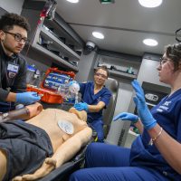 Ambulance simulator at Cascade Campus.