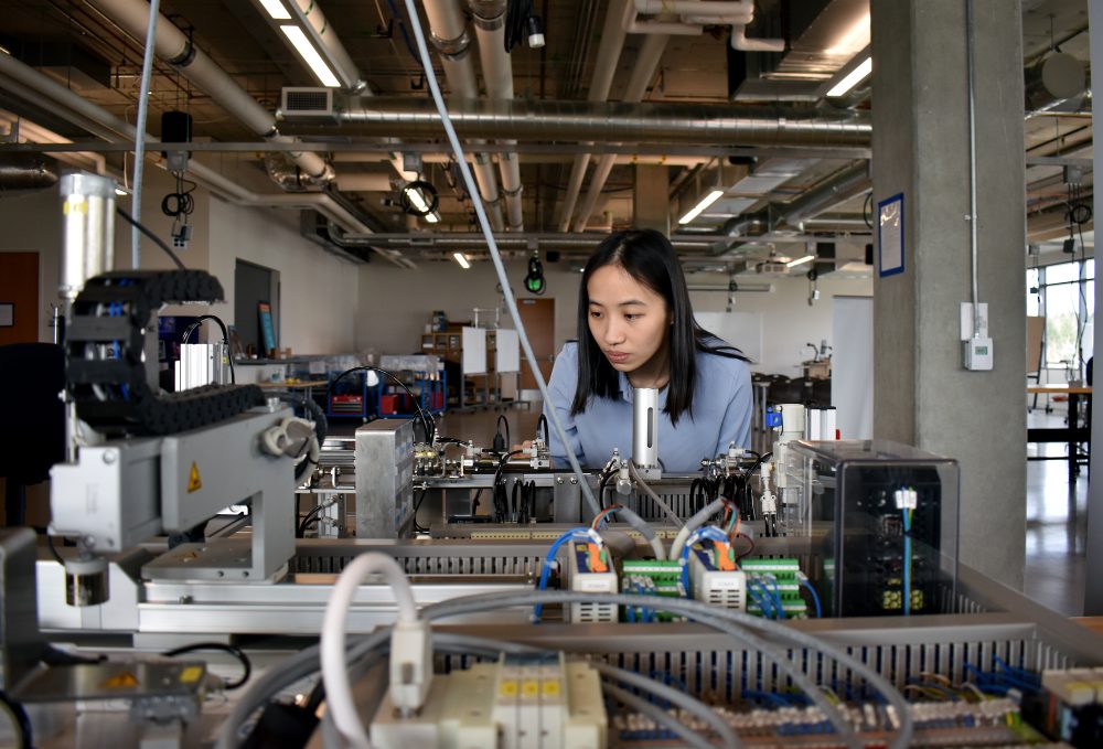 Emily Peng in sim lab.