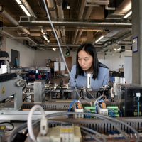 Emily Peng in sim lab.