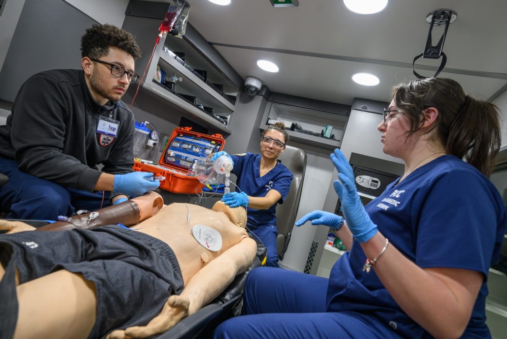 EMT ambulance simulation at Cascade Campus.