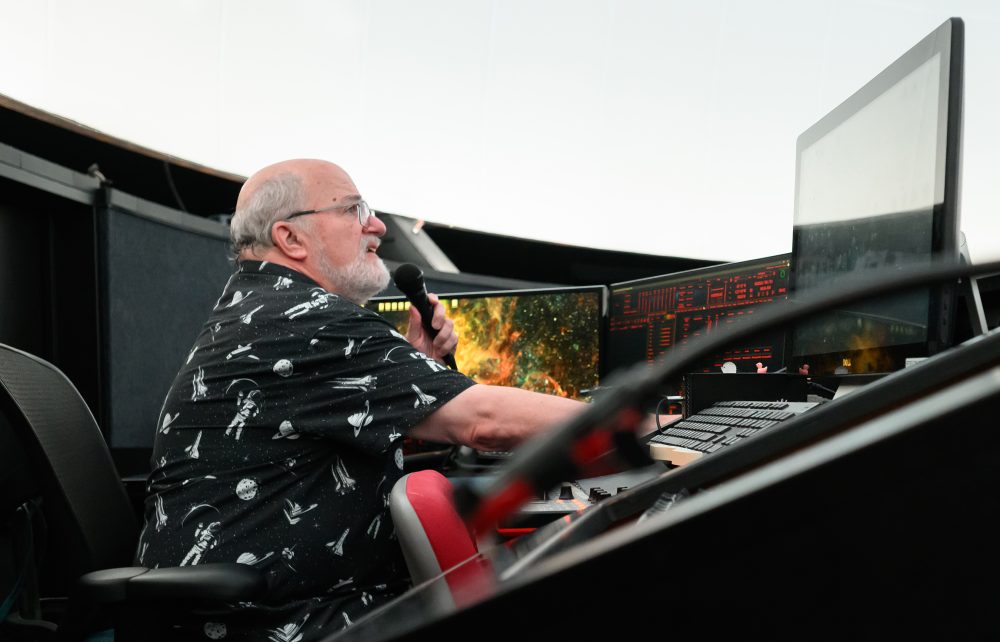 Jim Todd operates the planetarium's imagery at OMSI.