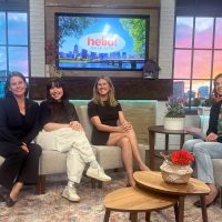 Elisa Wickstrom, Kayla Banda and Jill Beaman on set.