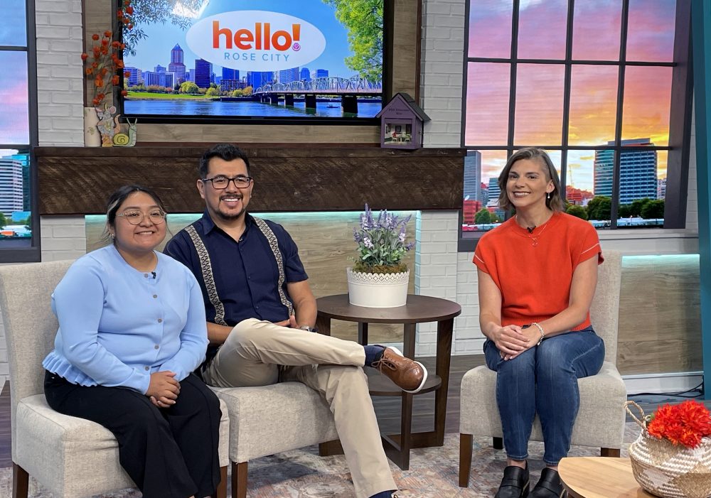 Efraín Rivas-Flores, dean of College Access Programs and Liz Mota, DREAMers and Latine Student Success coordinator.