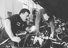 Auto techs getting trained.