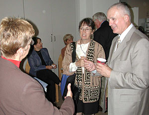 jerry berger chats with staff.