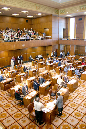 Sen. Carter recognizes PCC's Mike Angle.