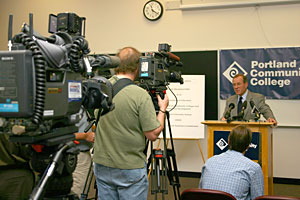 Governor's press conference.