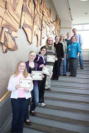 Some of the 17 NASA scholars at PCC.