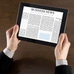 reading news on a tablet