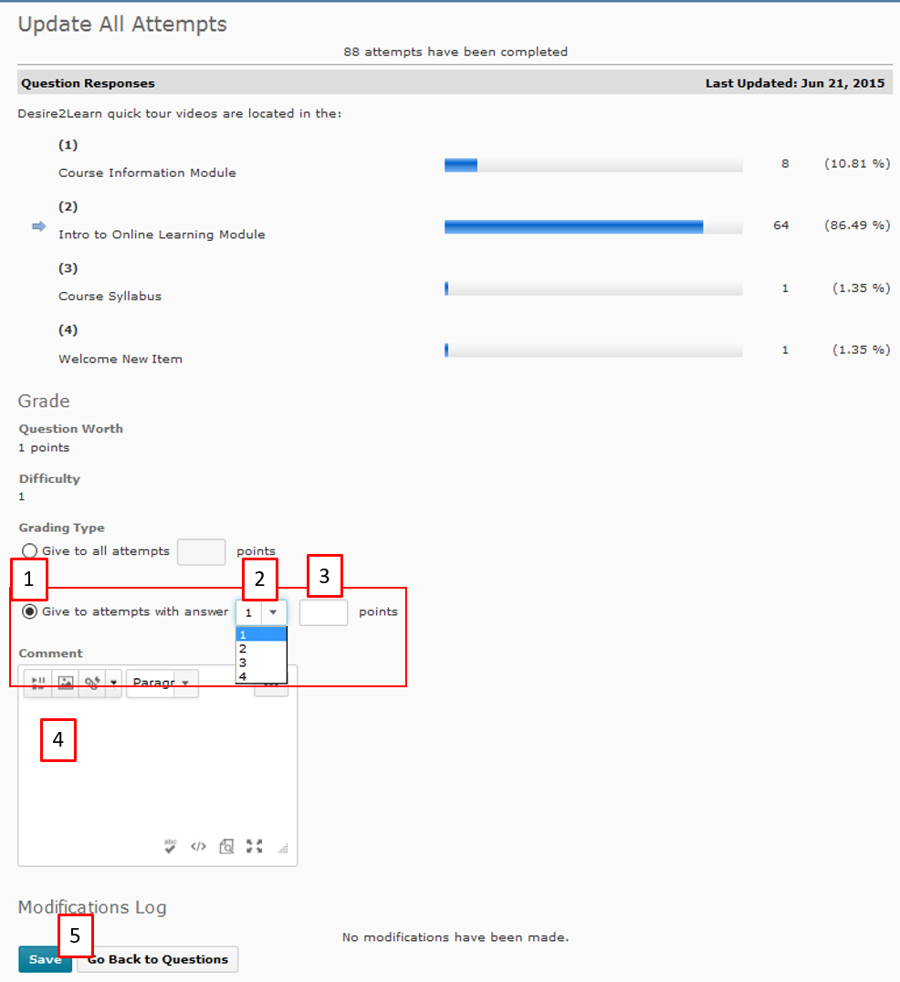 Give to attempt for multiple choice question