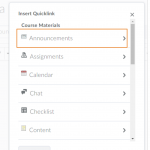 You can select Announcements as a quicklink option