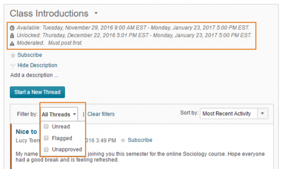 Interface changes for 10.6.9 in the discussion reading view