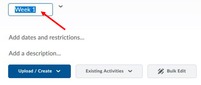 Rename a module's name by clicking on the name