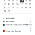 Calendar Feed frame in Canvas