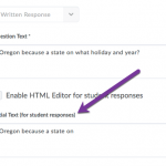 Written Response Initial text question