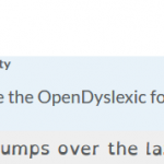 The open dyslexic font settings
