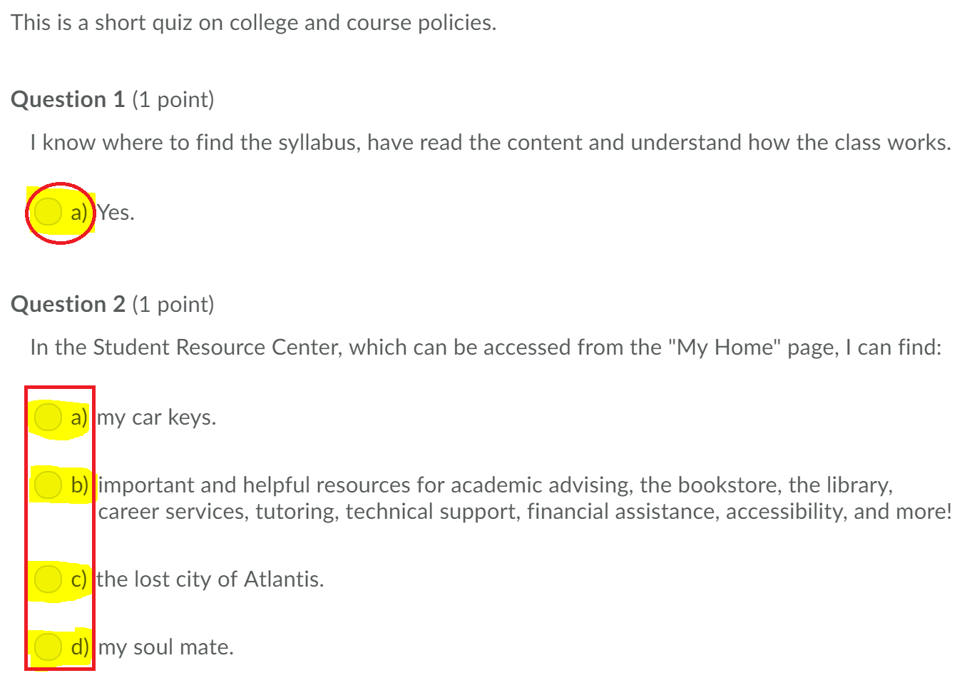 Questions layout with enumeration or answer numbering