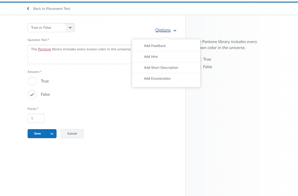 The question interface is more open and has a live question preview area.
