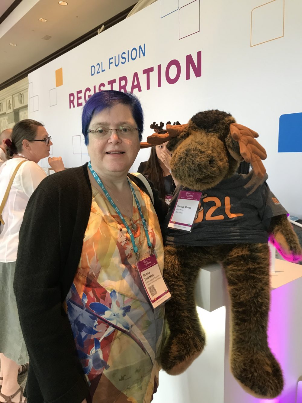 Donna with the D2L Moose