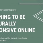 The opening slide for the "Learing to be culturally responsive online" slideshow