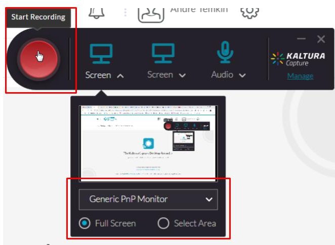 Kaltura Captuere Two screens recording