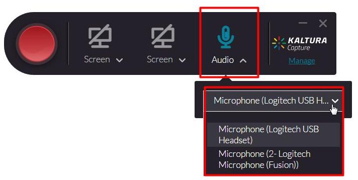 Kaltura Capture Audio recording only