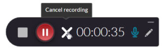 Recording control X button