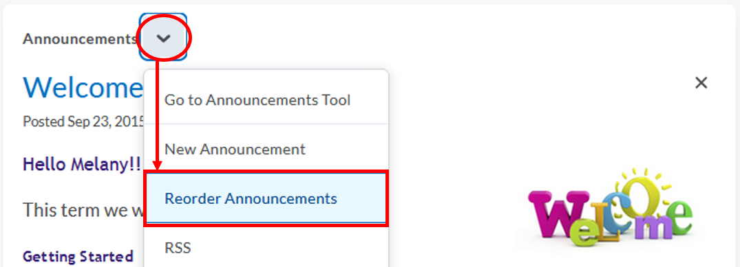 Announcements-reorder