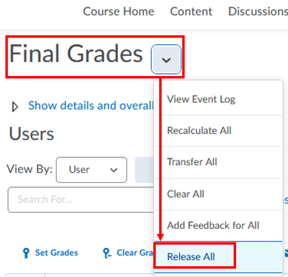 Final grades-release all