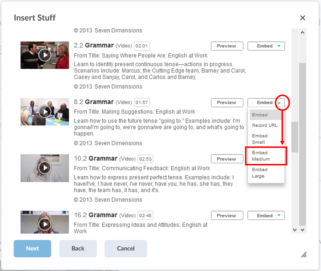 Insert Stuff-Films on Demand-Embed button