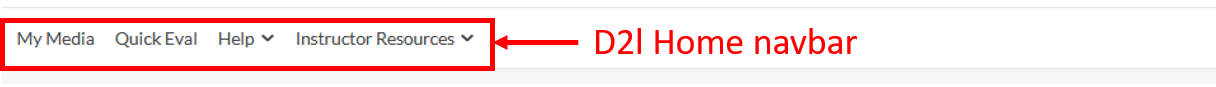 D2l Homepage: navbar area