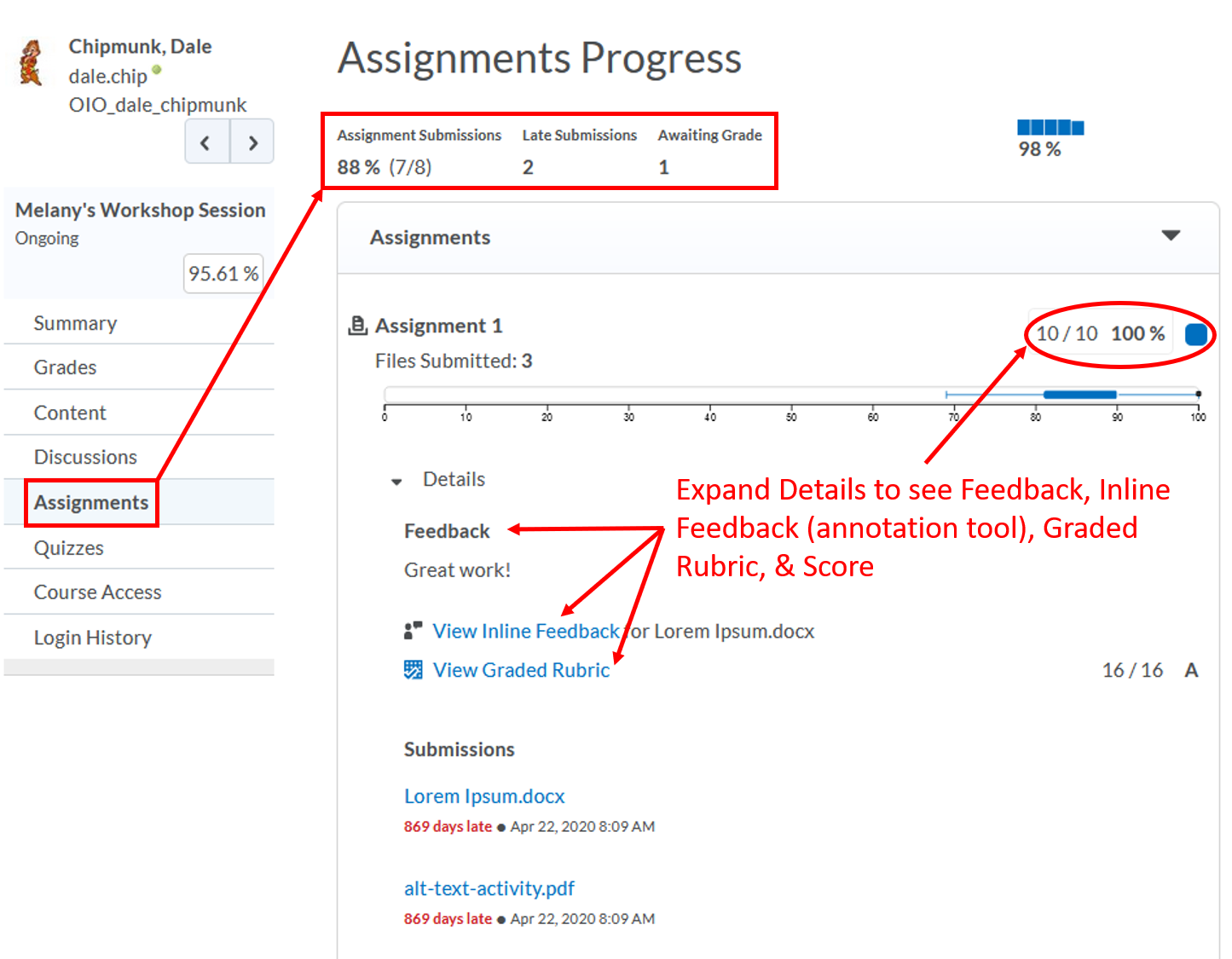 class-progress: Assignments Progress