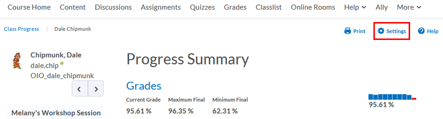 class-progress: Indicators Settings