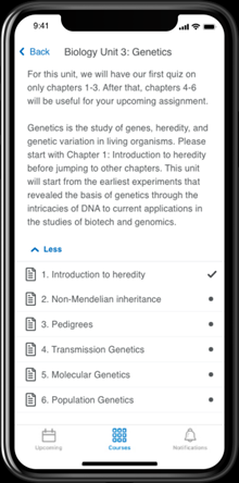pulse app with module descriptions