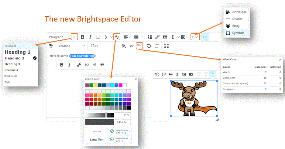 new brightspace editor