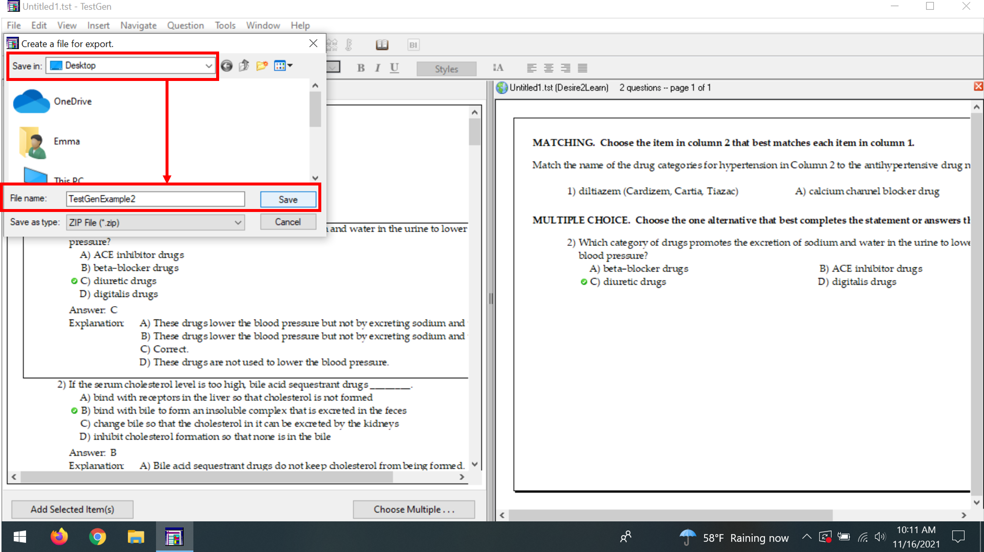 TestGen: Set Save location and filename