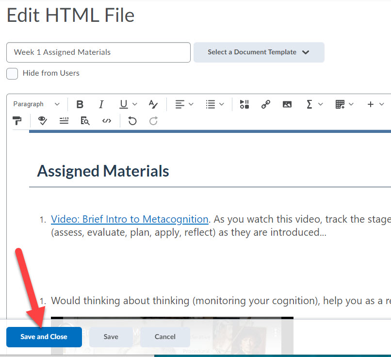 Content-Create File-Save and close