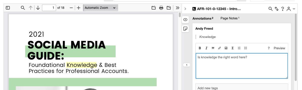 The Hypothes.is interface