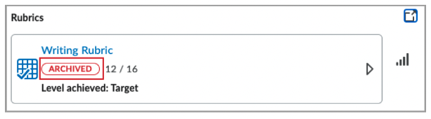 An archived rubric is now flagged